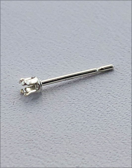 110S = Sterling Silver Snap-in Earring 4 Prong Round (Pkg of 10)