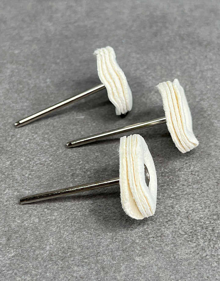 17-0993 = Mounted Chamois Buff 3/4'' Dia. 4 Ply (Pkg of 3)