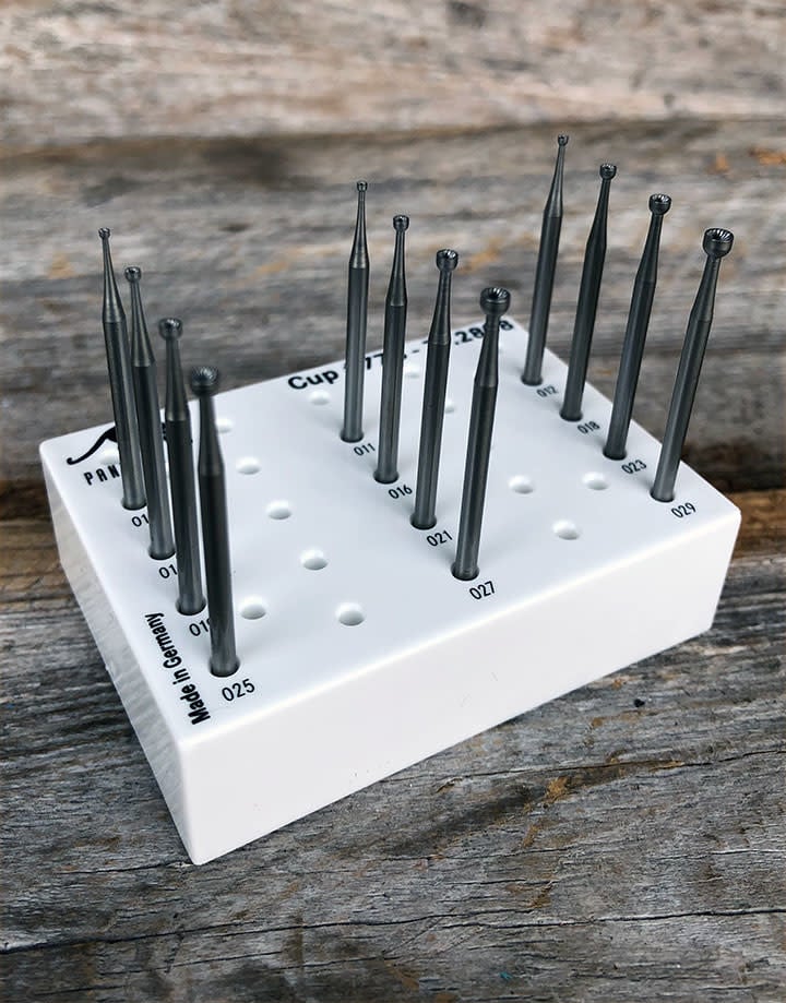 77.2898 = CUP BUR SET TUNGSTEN/VANADIUM (1.0 to 2.9mm) 12pcs