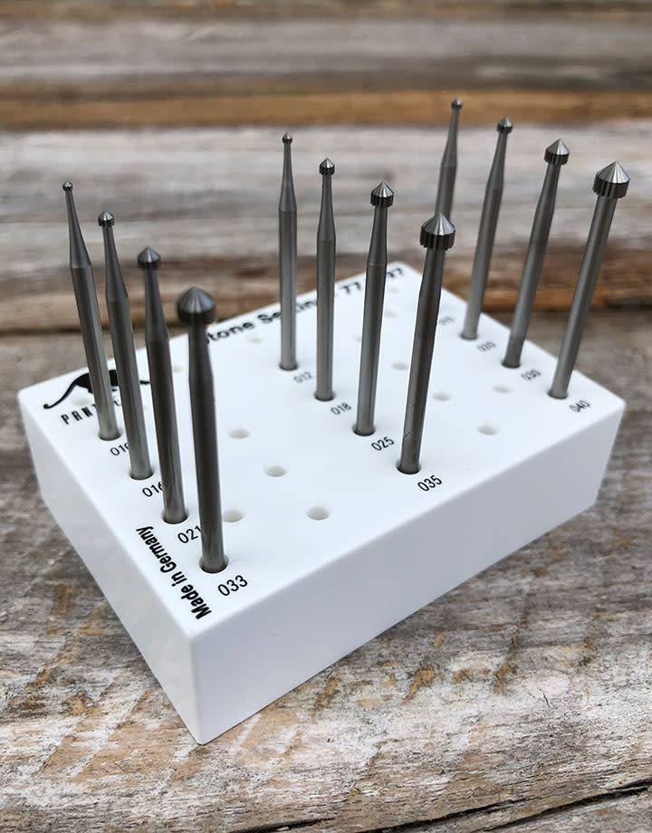 77.1497 = Setting Bur Set Tungsten/Vanadium (1.0 to 4.0mm) 12pcs