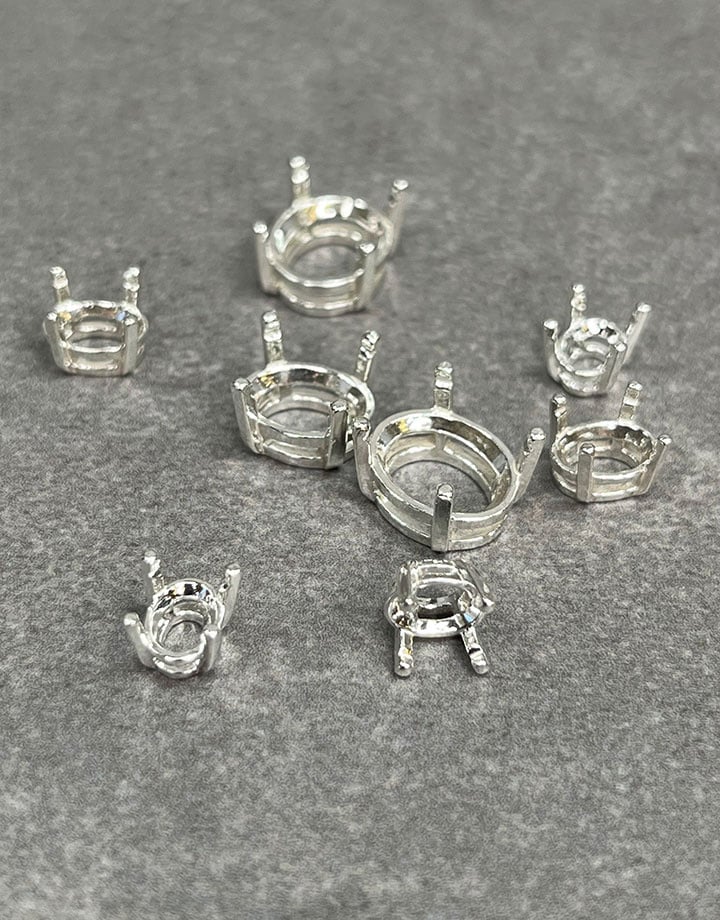 391S = Sterling Oval Pre-Notched Basket Setting