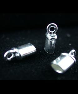 500S-31 = Sterling Silver - Chain End Cap Tube with Ring 1.7x3.4mm ID (Pkg/6)