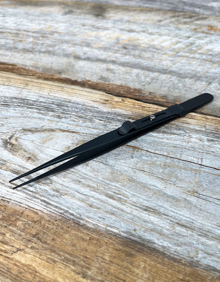 57.0360 = Economy Black Locking Fine Diamond Tweezers