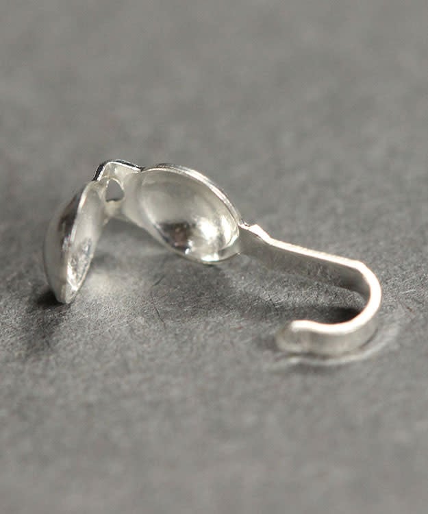 580S-10 = Clam Shell Bead Tips Sterling Silver (Pkg of 20)