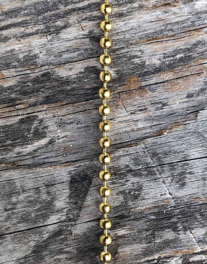 800BR-03 = Brass Ball Chain 2.0mm wide BALL (FOOT)