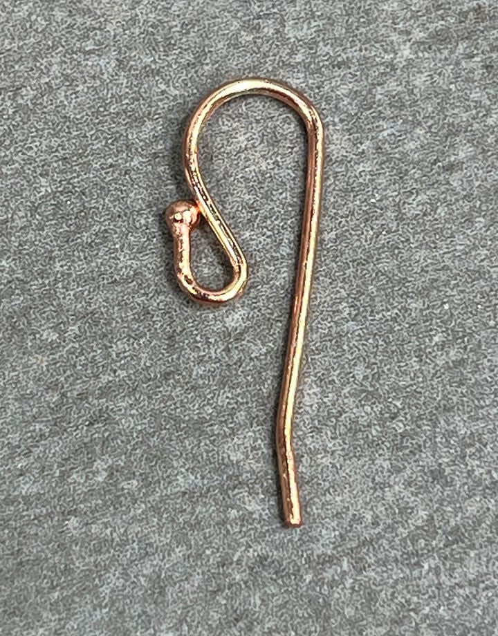 803CU-07 = Copper Earwire with Loop and 1mm Bead (Pkg of 20)