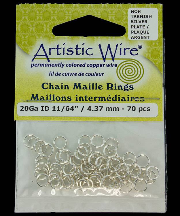 900AWS-16 = Artistic Wire Tarnish Resistant Silver Color Jump Ring 4.3mm ID (11/64'') 20ga