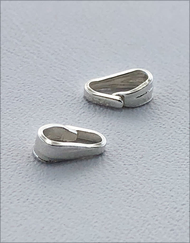 910S-12 = Sterling Silver Clip On Bail 2.7mm Opening 6.5mm Height (Pkg of 10)