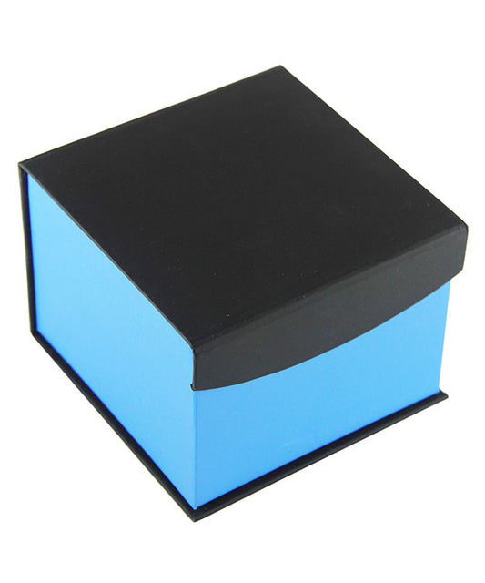 DBX4052 = Deluxe Magnetic Blue/Black Watch Box 4'' x 4'' x 2-1/4'' (Each)