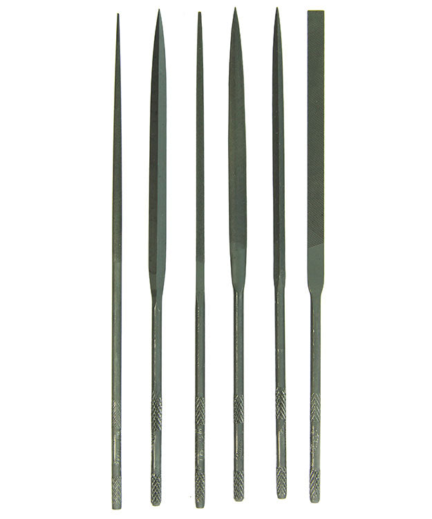 FI6702 = Grobet 2 Cut Needle File Set 5-1/2" with Pouch (6 Pcs)