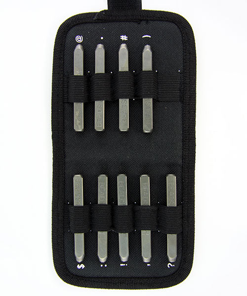 PN987 = 3.0mm Punctuation Stamps 9 Pieces with Canvas Case