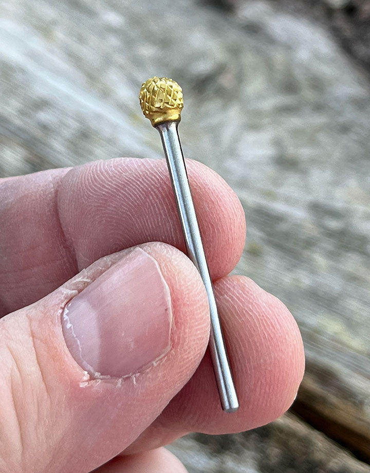 BR1952T = Ball Carbide Bur Coarse Cut - Titanium Nitride