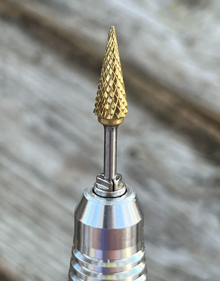 BR1982T = Cone Carbide Bur Coarse Cut - Titanium Nitride