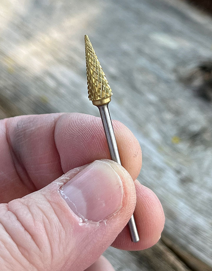 BR1982T = Cone Carbide Bur Coarse Cut - Titanium Nitride