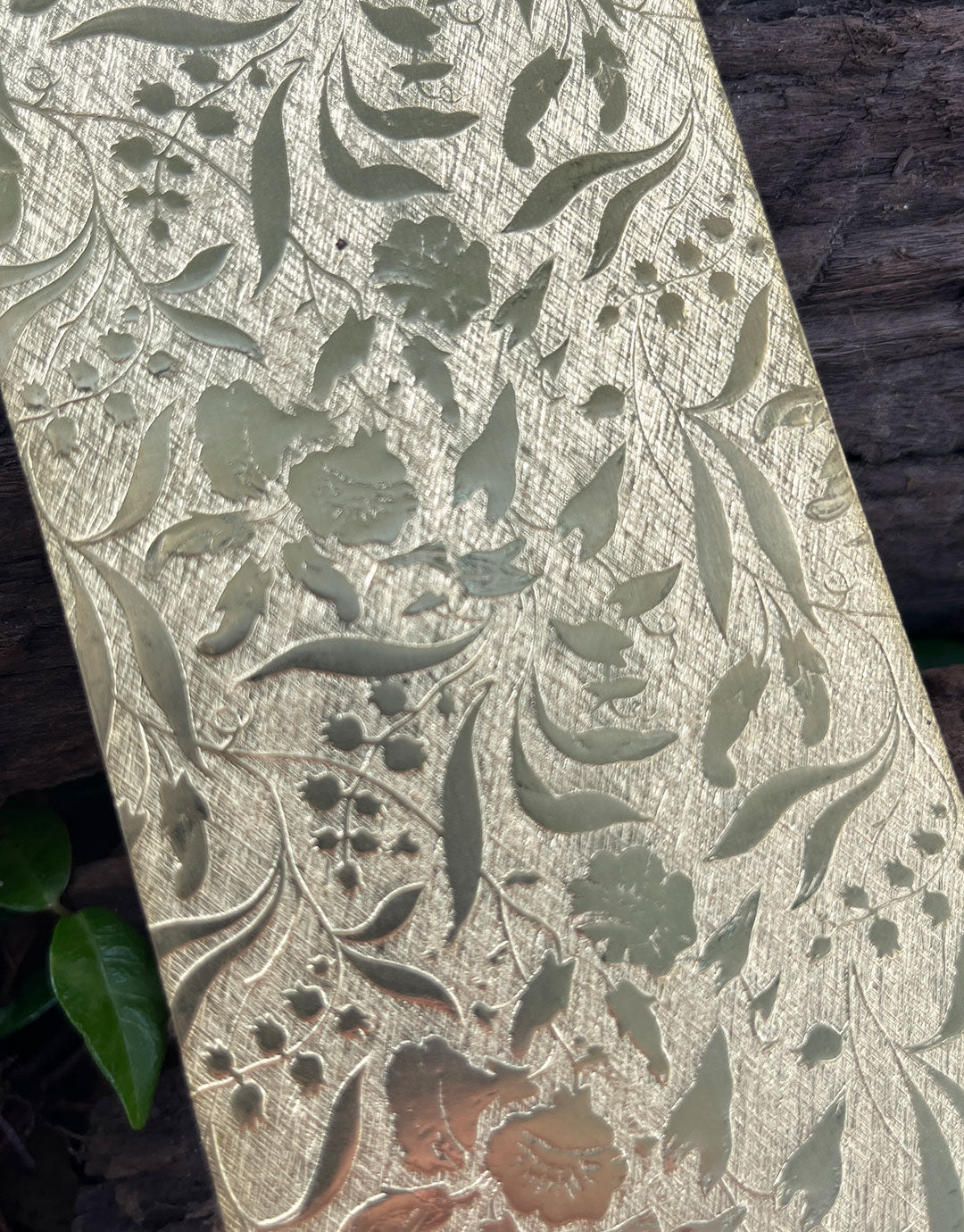 BSP242 "Holiday Floral" Patterned Brass Sheet 2-1/2" Wide