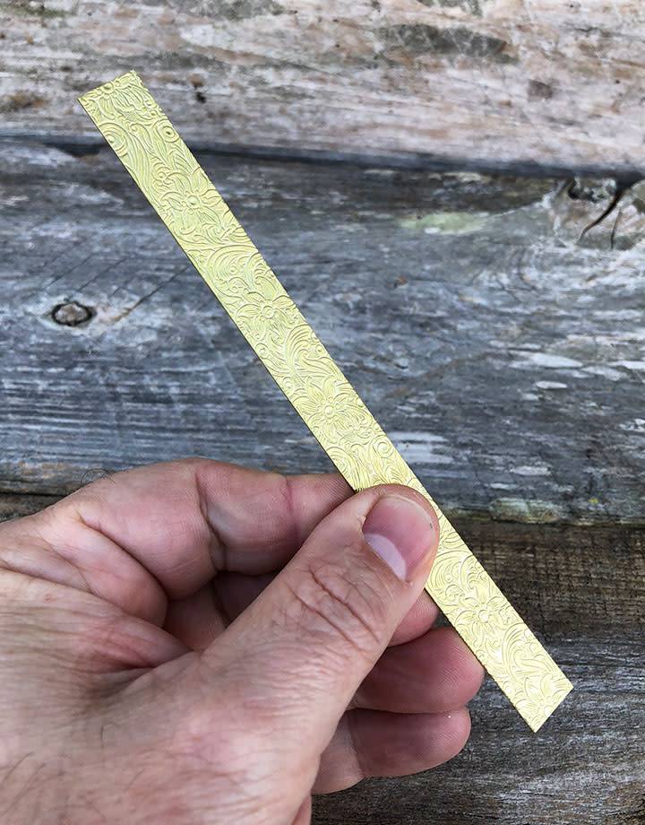 BSP345 = Patterned Brass Strips 6" x 1/2" 24ga (Pkg of 5)