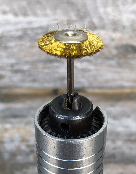 BU14XX = Mounted Brass Wheel Brushes with 3/32" Mandrel (Dozen)