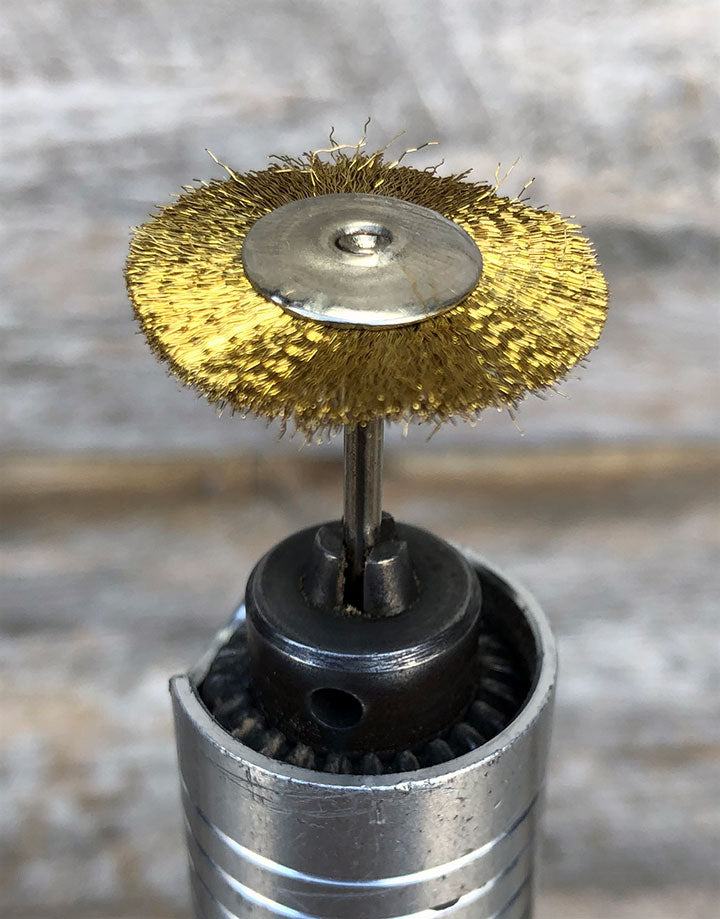 BU14XX = Mounted Brass Wheel Brushes with 3/32" Mandrel (Dozen)