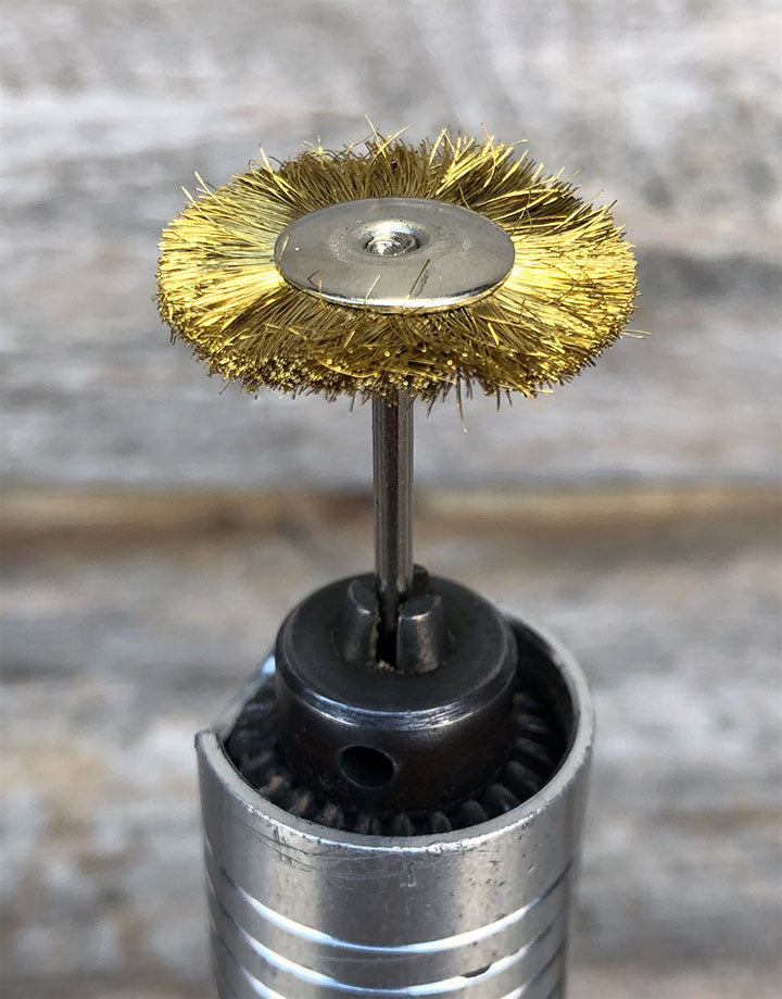 BU14XX = Mounted Brass Wheel Brushes with 3/32" Mandrel (Dozen)