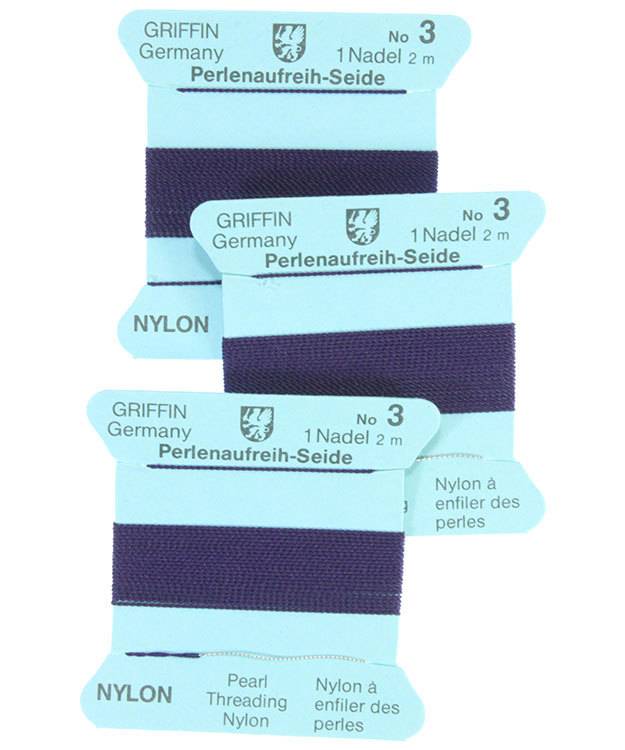 CD183 = Amethyst Nylon Beading Cord #3 (Pkg of 3)