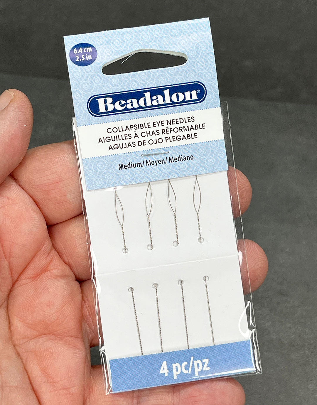 CD926 = COLLAPSIBLE EYE NEEDLES 2.5'' x .014'' MEDIUM (Pkg of 4)