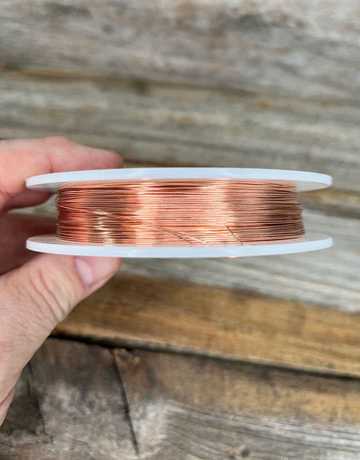CRW24 = Copper Wire 24ga Round 0.5mm 1/4lb Spool