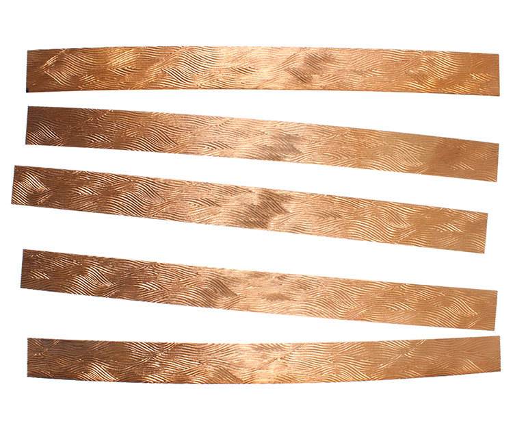 CSP339 = Patterned Copper Strips "fingerprint" 6" x 1/2" 24ga (Pkg of 5)