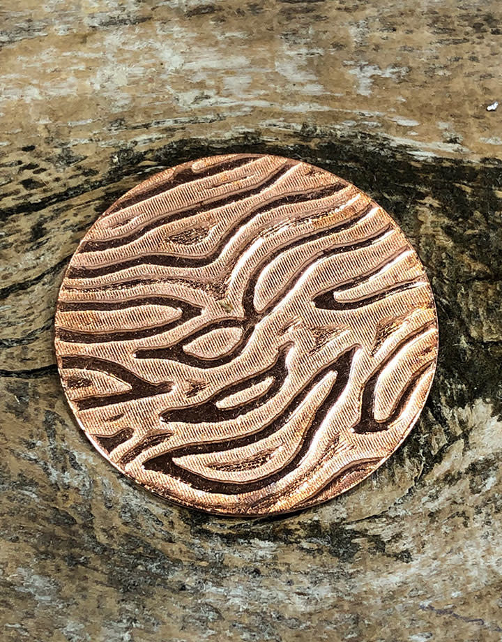 CSP640 = Pattern Copper Disc 1" x 24ga "Mega Fingerprint" (Pkg/6)