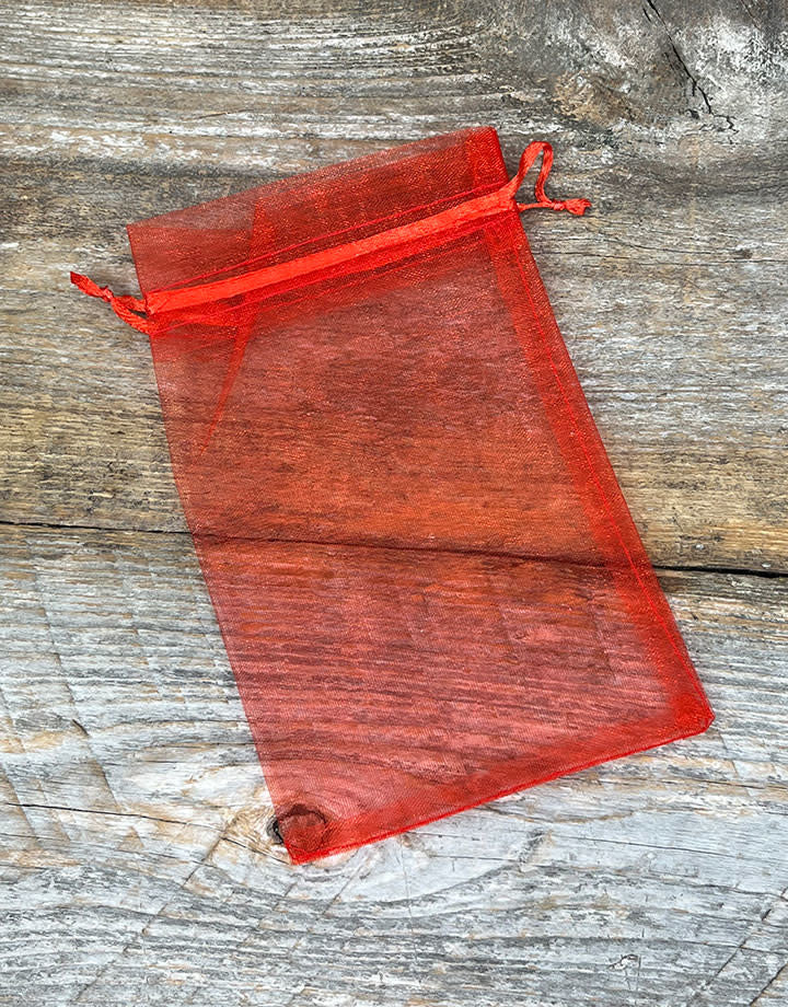 DBX1293R = Organza Drawstring Pouch Red 3"x4" (Dozen)
