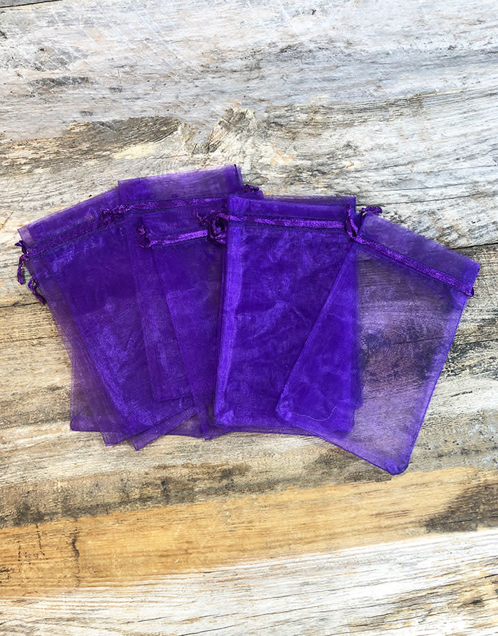 DBX1294PU = Organza Drawstring Pouch Purple 4"x5-1/2" (Dozen)