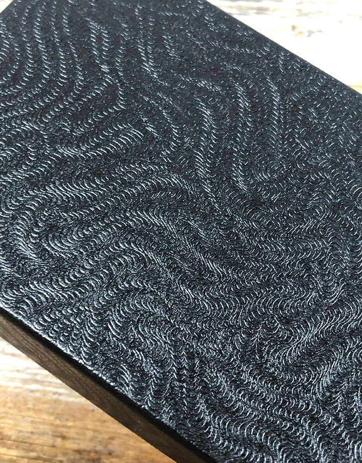 DBX2832B = BOXES - COTTON FILLED BLACK SWIRL 3-1/4'' x 2-1/4'' x 1'' CASE 100