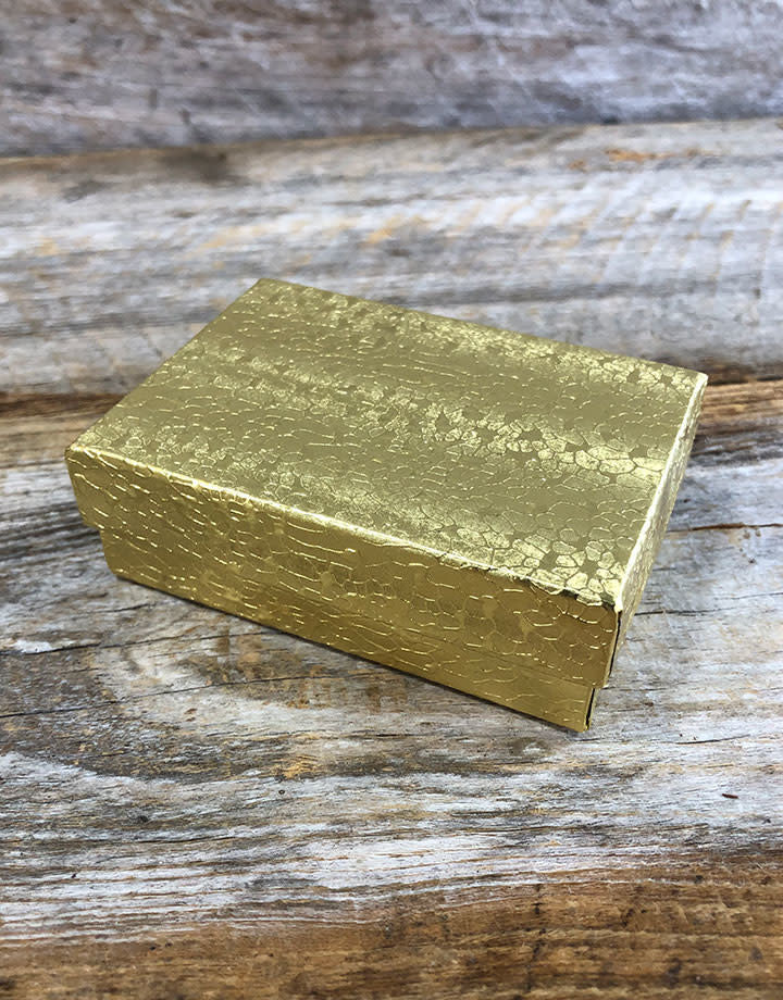 DBX2832G = BOXES - COTTON FILLED GOLD FOIL 3-1/4'' x 2-1/4'' x 1'' CASE 100
