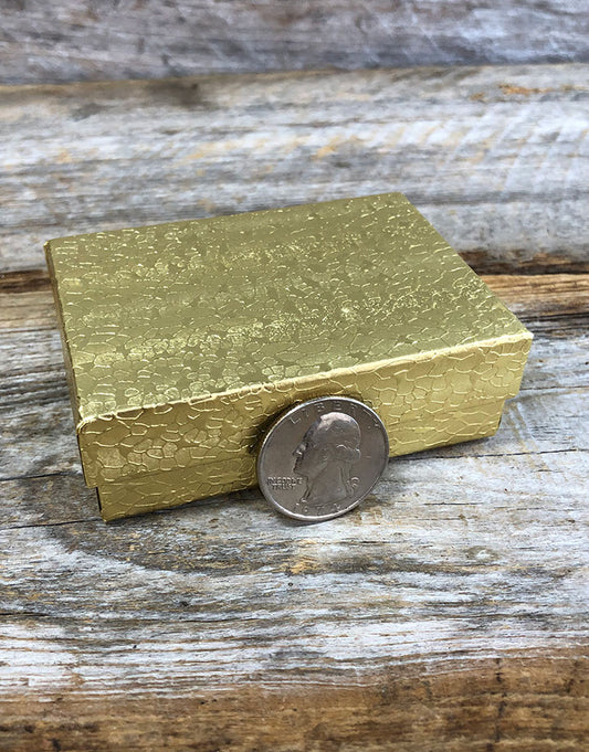 DBX2832G = BOXES - COTTON FILLED GOLD FOIL 3-1/4'' x 2-1/4'' x 1'' CASE 100