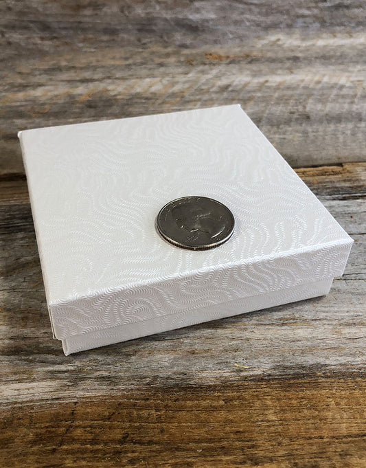 DBX2833W = BOXES - COTTON FILLED WHITE 3-1/2'' x 3-1/2'' x 1'' CASE 100