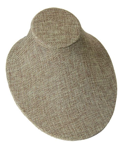 DCH3722 = Burlap Necklace Display 6-1/2'' x 7-1/2'' x 4''