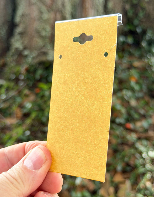 DCH750 = Hanging Necklace Card Kraft Paper Covered 2 x 4'' ''PLAIN'' (Pkg of 100)