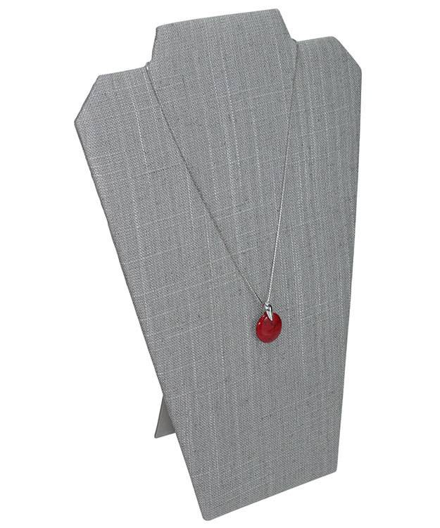 DCH7602 = Grey Linen Necklace Easel 8-1/4''W x 12''H