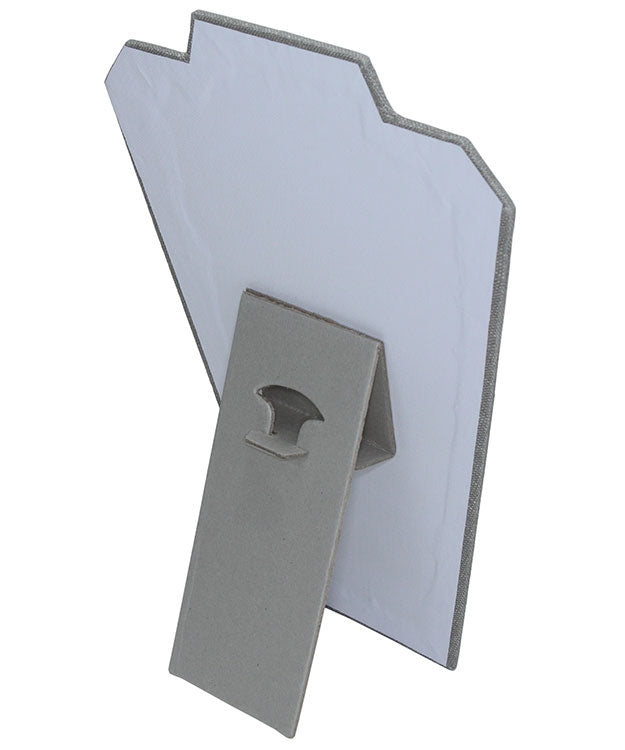 DCH7602 = Grey Linen Necklace Easel 12" H