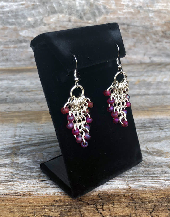 DER002 = black-velvet Earring Stand with Flap (Pkg of 3)