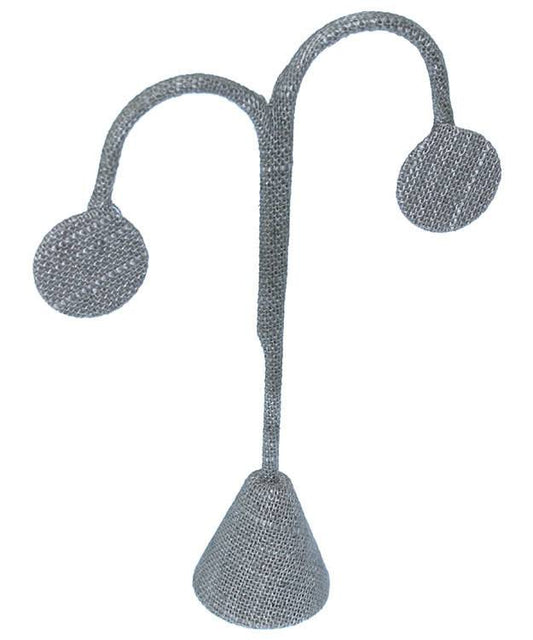 DER7241 = Grey Linen Earring Display 5-1/4" H (Pkg of 3)