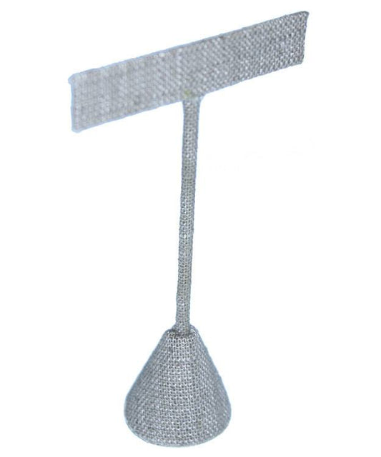 DER7253 = Grey Linen Earring Display 4-3/4" H (Pkg of 3)