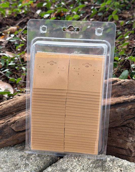 DER751 = Hanging Earring Card Kraft Paper Covered 2'' ''PLAIN'' (Pkg of 100)