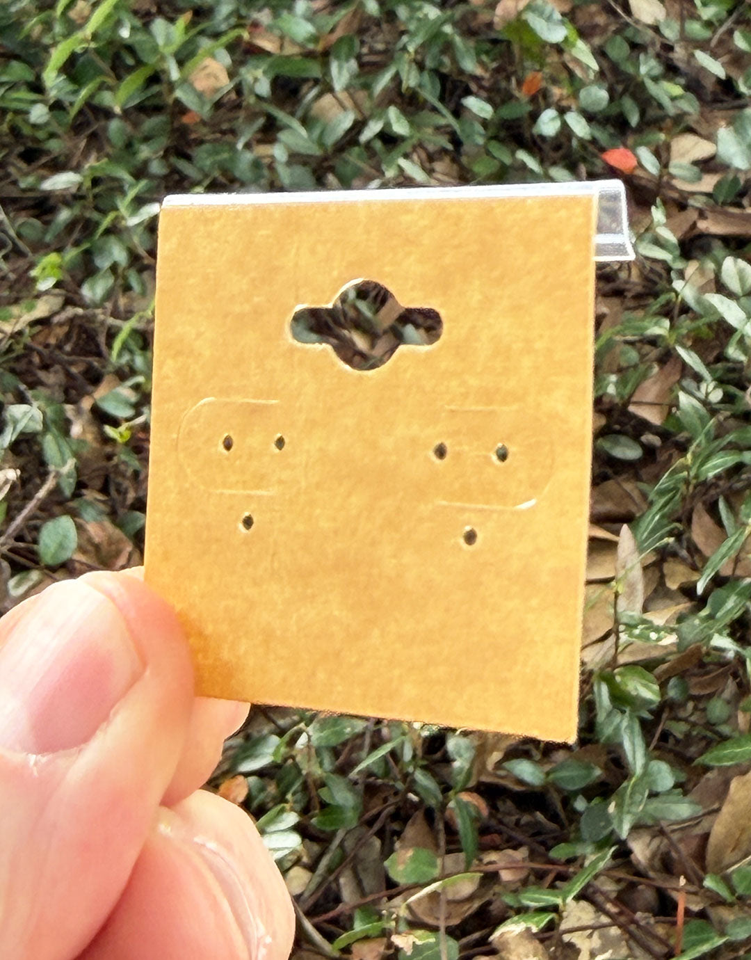 DER750 = Hanging Earring Card Kraft Paper Covered 1.5'' ''PLAIN'' (Pkg of 100)