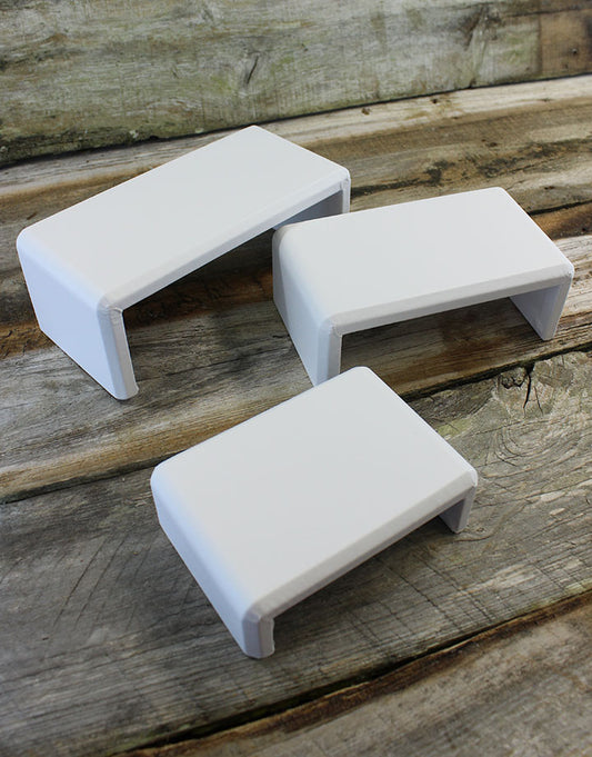 DIS6516 = White Leatherette Riser Set of 3pcs