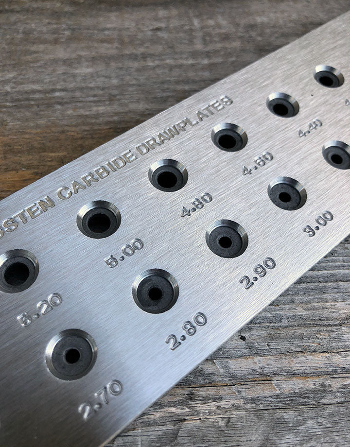 DP553 = Round Tungsten Drawplate 24 Holes 2.3 to 6.0mm