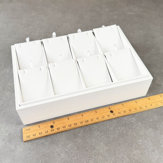 DPD6964 = White Leatherette Stackable Pendant Tray With 8 Pads