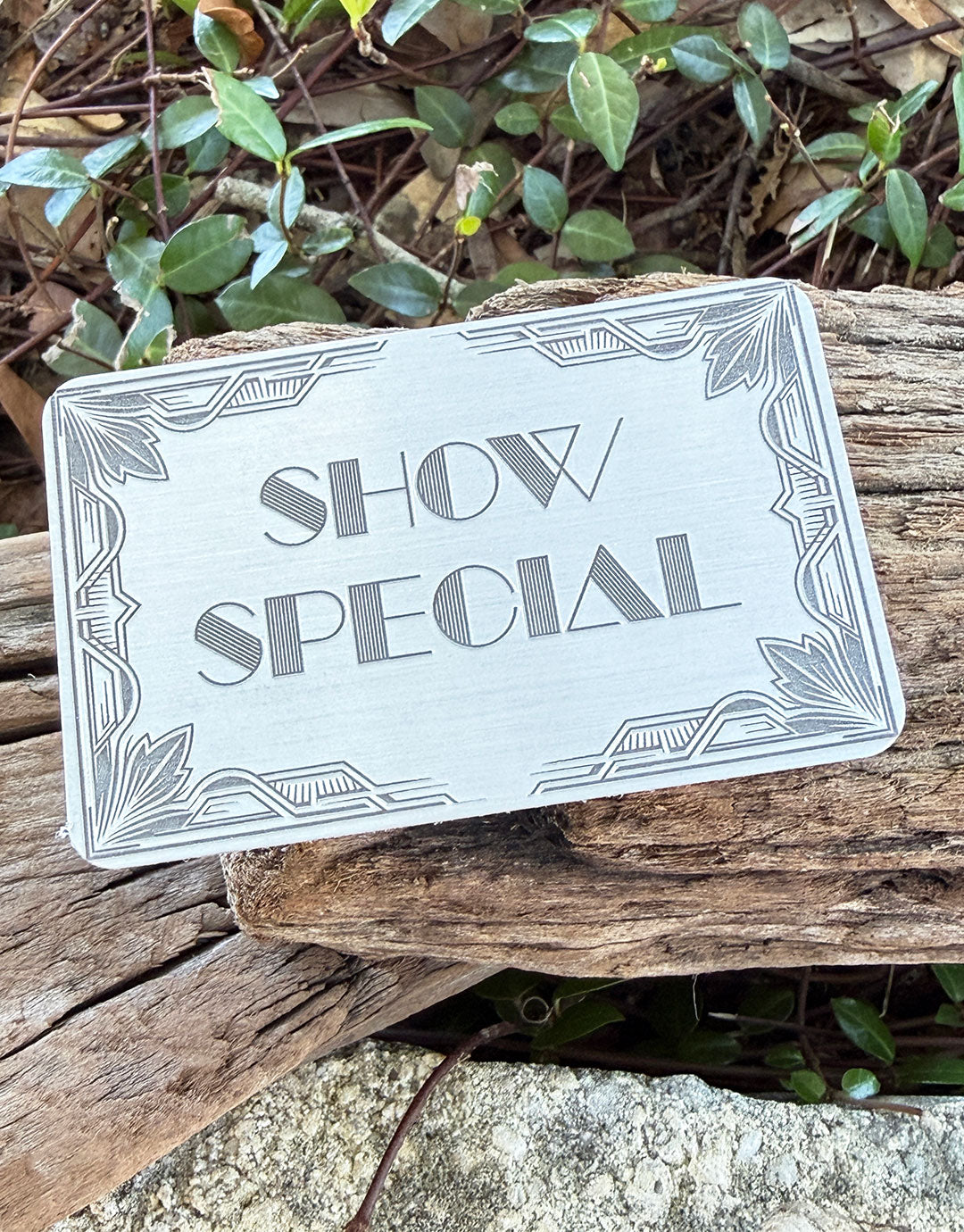 DSI12XX = Laser Engraved Art Deco 2 Aluminum Signs **Choose Message**