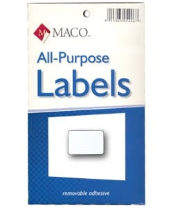 DTA6418 = Rectangular White Adhesive Labels 1/2'' x 3/4'' (Pkg of 1000)