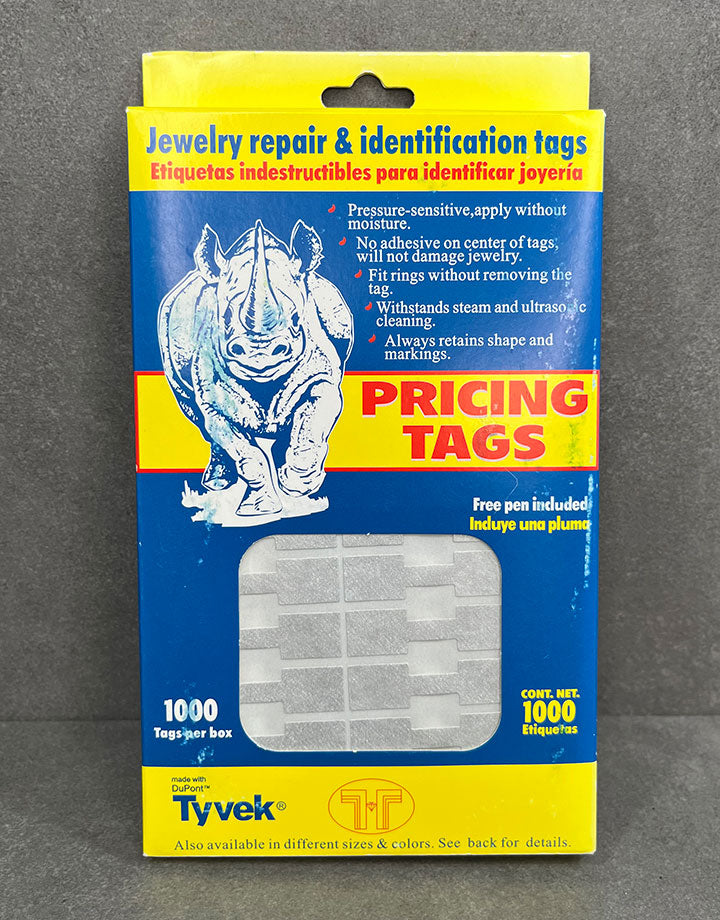 DTA7022 = Silver Tyvek Square Dumbbell Tags 1-9/16'' x 7/16'' (Pkg of 1000)