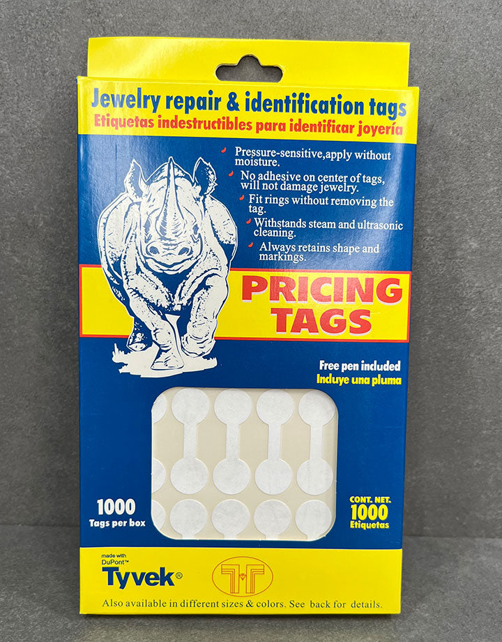 DTA7070 = White Tyvek Dumbbell Tags 1-3/8'' x 1/2'' (Pkg of 1000)
